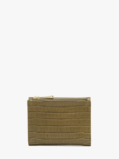 Longchamp Longchamp pocket croco Portefeuille Bruin